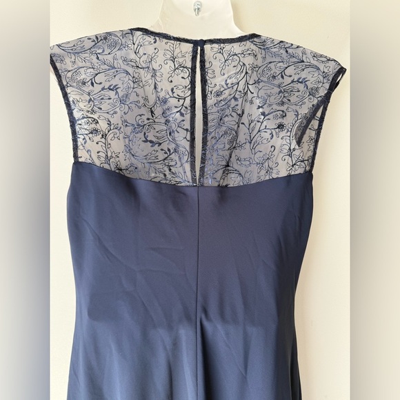 Ralph Lauren Black Label Navy Blue Sequins Georgette Sleeveless Cocktail Dress 6 - Picture 7 of 10